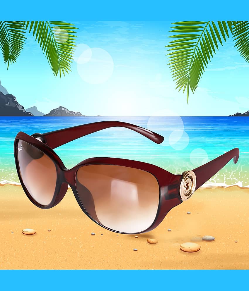 PIRASO Brown Oval Sunglasses ( Pack of 1 )