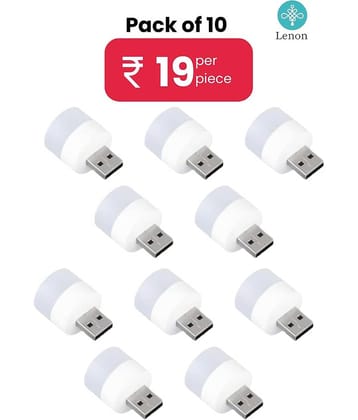 Lenon Plug in Mini USB LED Night Lamp (Pack of 10)
