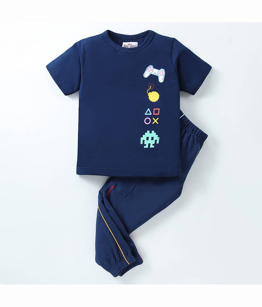 Nite Flite Pack of 1 Boys 100% Cotton Nightsuit Set ( Blue )