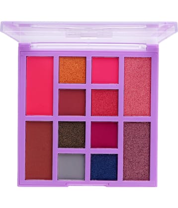 Beauty Berry 12 Color Eyeshadow Palette with Blusher & Highlighter 20g, (Shade - 02)