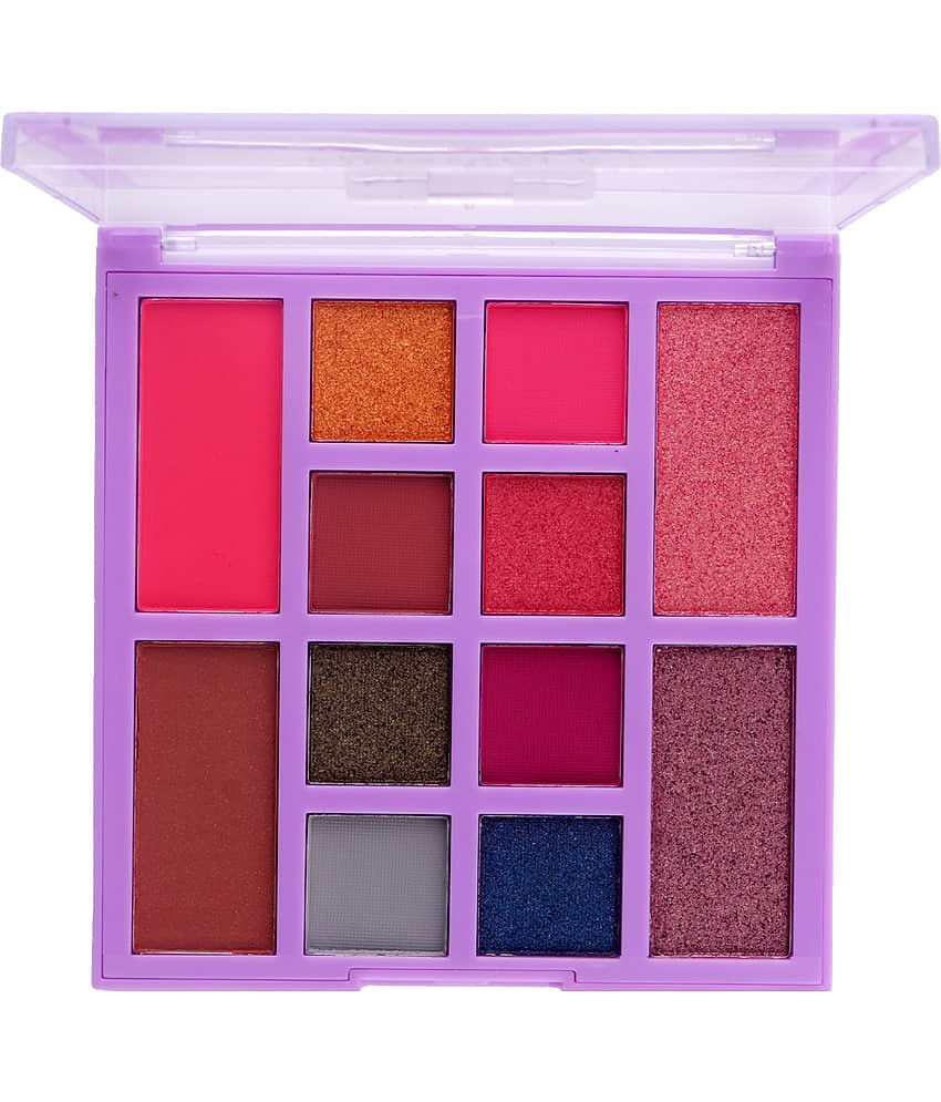 Beauty Berry 12 Color Eyeshadow Palette with Blusher & Highlighter 20g, (Shade - 02)