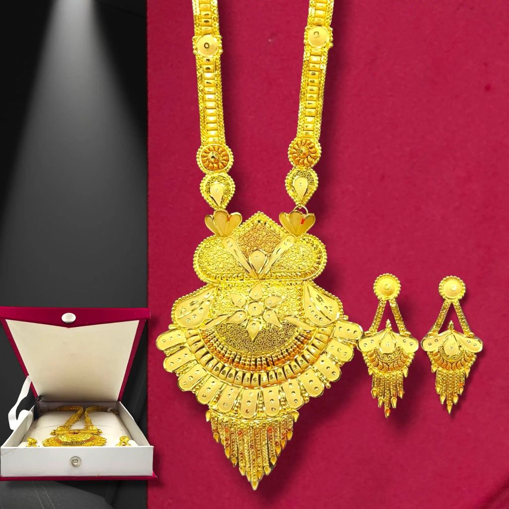 Elegant Pure :- 22k Gold-Plated Necklace with Matching Earrings Jewellery Set