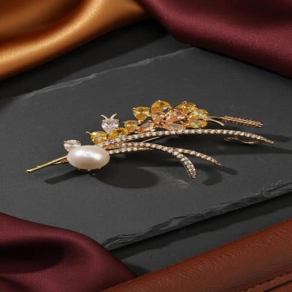 Elayne Golden Pearl Bloom Brooch Elayne Golden Pearl Bloom Brooch