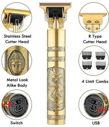 CHARKEE Light Weight Trimmer Gold Cordless Multigrooming Kit With 45 minutes Runtime