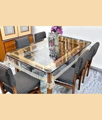 CreadCraft Printed PVC 4 Seater Rectangle Table Cover ( 150 x 105 ) cm Pack of 1 Multi