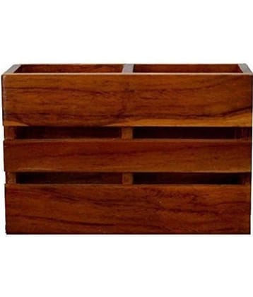 TFS Brown Wooden Cutlery Holder ( Pack of 1 )