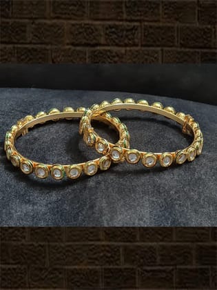Set of two openable round kundan kada's-2'8