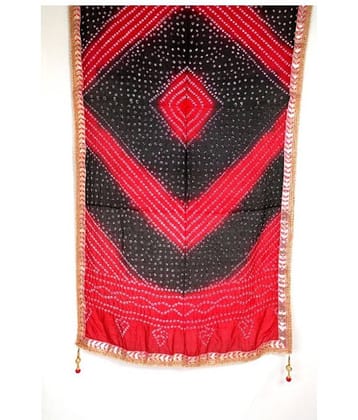 Raj Black Art Silk Bandhej Dupatta