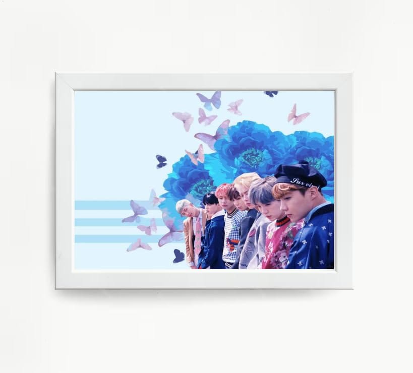 NOKKES Bts Army Bangtan Boy V suga J-Hope Jungkook Jin Jimin Rm 5X7 Inch Size Photo Frame Photo Home Office_EQW308