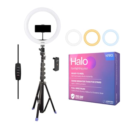Kreo Ring Light 12" for Video Shooting Professional Studio Light with Stand, Ringlight kit for YouTube Instagram with Accessories (12" RL W/Tripod) Black / 12 Inch Ring Light with Tripod