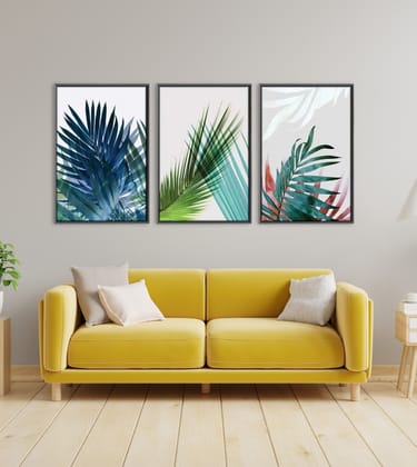 Exotic Leaves Canvas Wall Painting-Without Frame