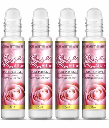 Rose Attar Perfume for Unisex - Pure, Natural Undiluted | Floral Attar - Pack of 4