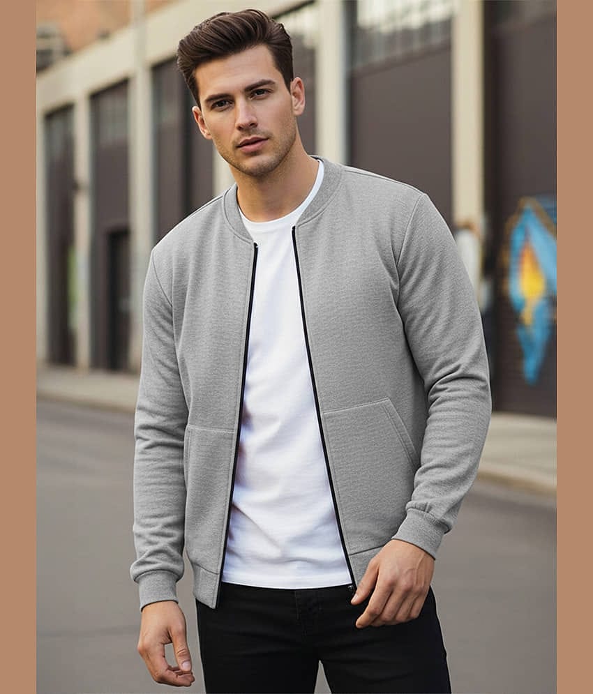 Leotude Fleece Men's Casual Jacket - Grey ( Pack of 1 )