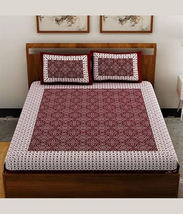 unique choice Cotton Double Bedsheet ( Maroon )