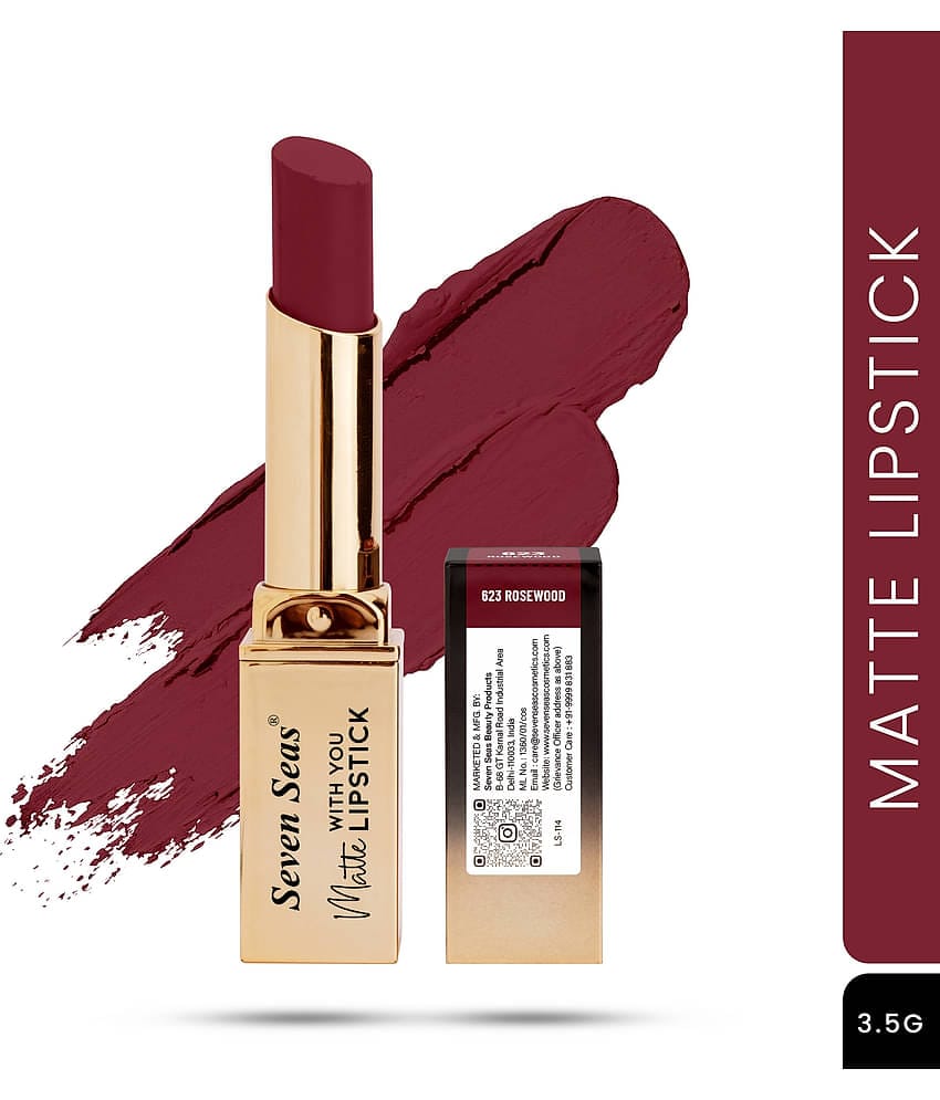 Seven Seas Long Lasting , Matte Finish , Longwear , Matte With You Lipstick (Rosewood 3.5g)