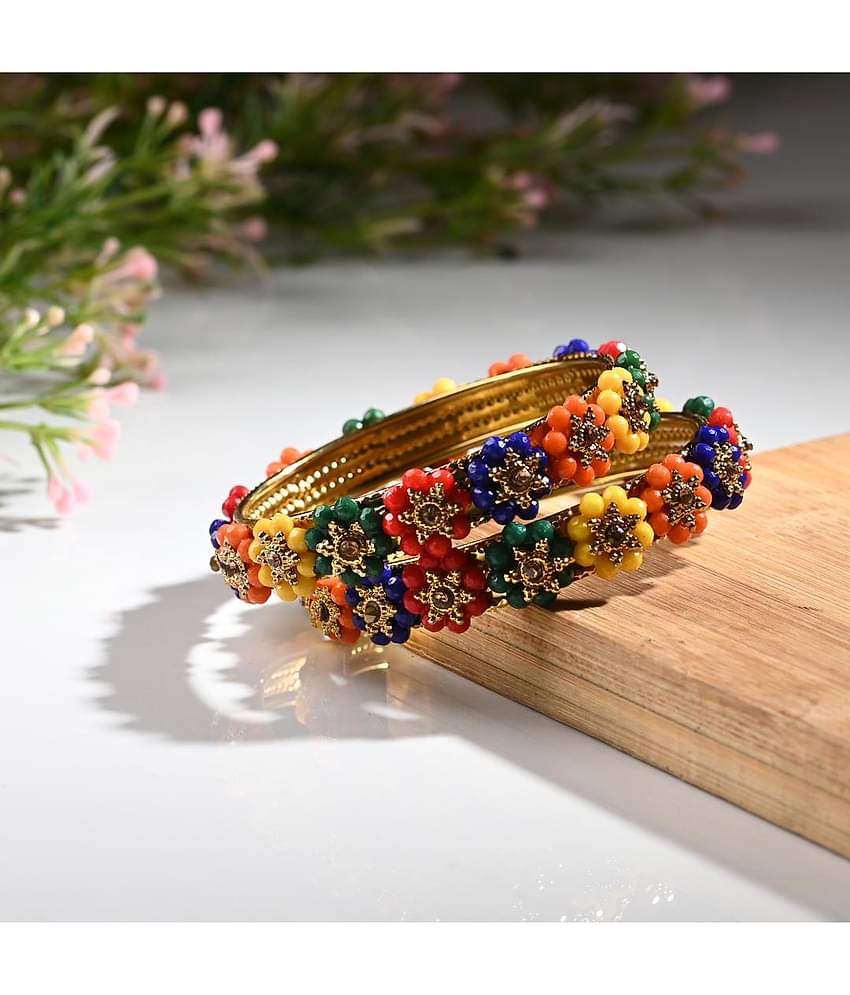 Somil Multicolor Bangle Set ( Pack of 2 )