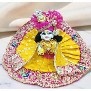 Handcrafted Laddu Gopal Ji Dress with Turban, Devotional Attire