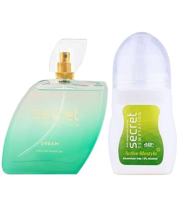 secret temptation Active Lifestyle Roll-on & Dream Perfume 50ml each, Combo Pack of 2 for Women (2 Items in the set)