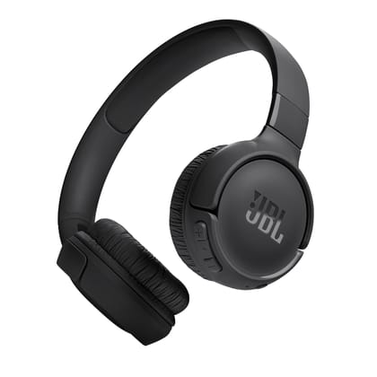 JBL Tune 520BT Wireless On Ear Headphones with Mic, Upto 57H Battery, Speed Charge : 5 Min Charge Gives Up to 3H of Playback, Multipoint Connect, Customizable Bass with Headphones App, BT 5.3 (Black) Black / Standard