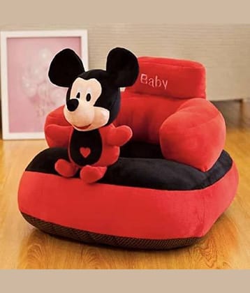 KIDS WONDERS Imported Velvet Kids Sofa Comfortable Soft Plush Cushion Sofa Seat | Rocking Chair for Kids (Mickey)