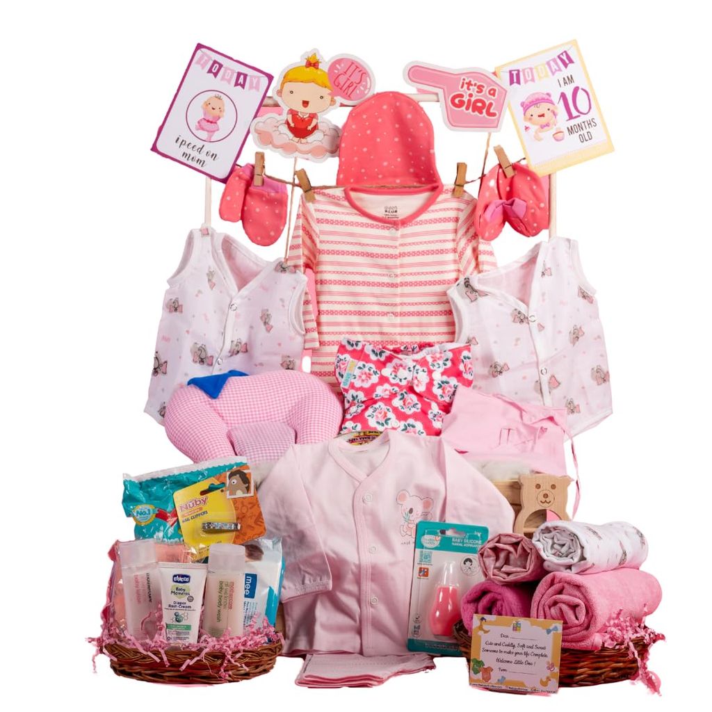 The Baby First Box Newborn Baby Essential Kit - 25 Items | Summer Kit (Girls)