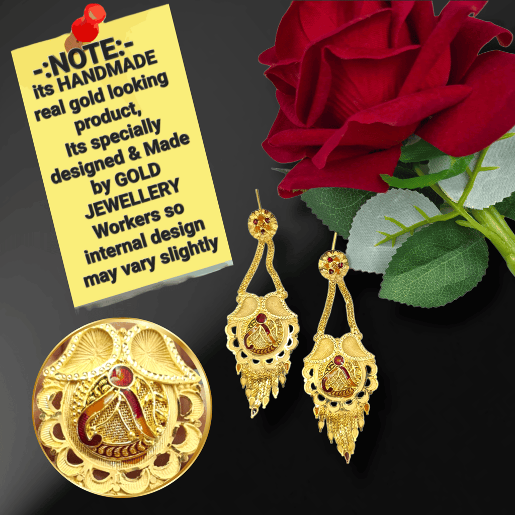 Glamorous Gold Plated Earrings with Sparkling Crystal,22k Gold Plated Earrings with Stunning Crystal Luxury Gold Plated Earrings