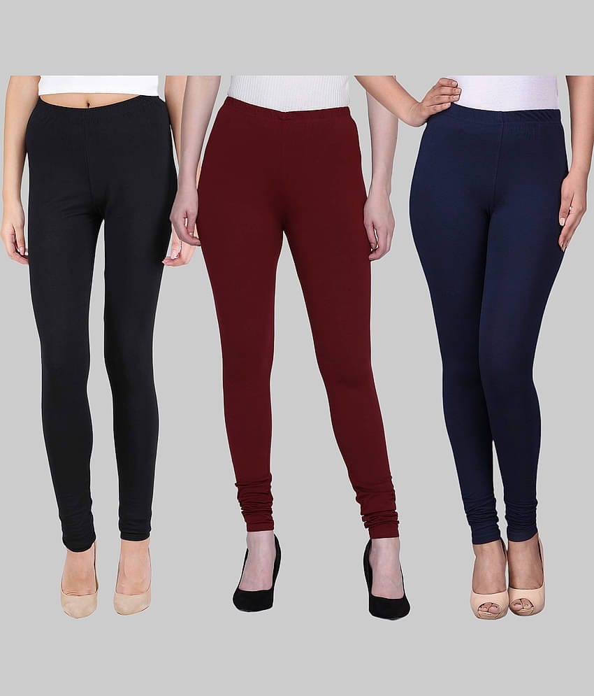 FnMe - Multicolor Cotton Women's Leggings ( Pack of 3 )