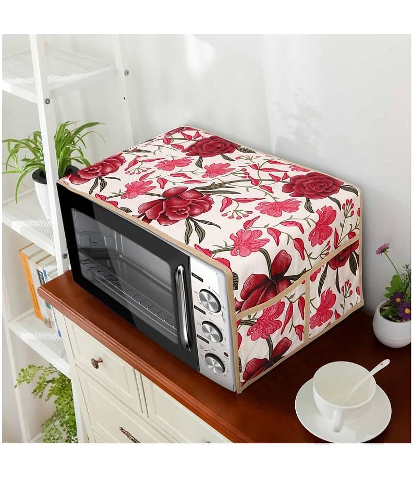 E-Retailer Single Poly-Cotton Red Microwave Oven Cover -