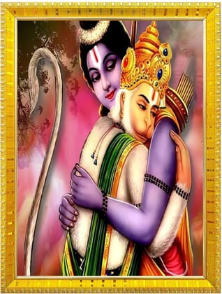 NOKKES Hanuman Bajrangbali Hanumanji Maruti Golden 5X7 Inch Photo Frame_AQW40
