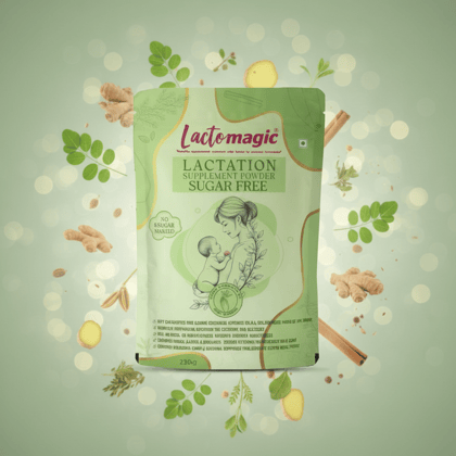 LACTOMAGIC Lactation Supplement Powder - To Increase Mother's Breast Milk Supply With Power Of Satavari, Fenugreek (Sugar-Free) For Healthy Baby, 250 gm
