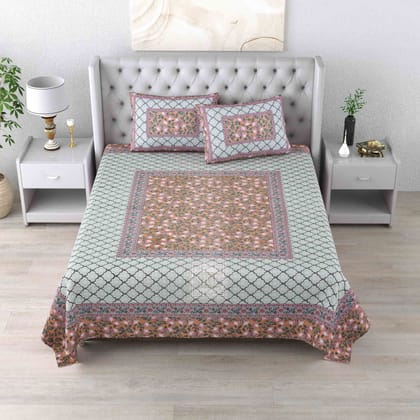 Luxurious Handcrafted Jaipuri Sanganeri Cotton Double Bedsheet Set