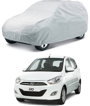 CARNEST Car Body Cover for Hyundai i10 [2013-2015] Without Mirror Pocket ( Pack of 1 ) , Silver