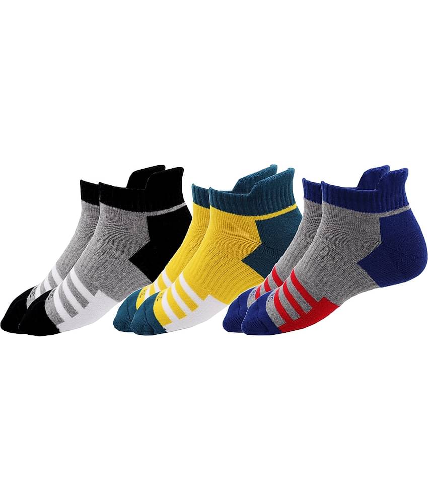 RC. ROYAL CLASS - Cotton Men's Striped Multicolor Ankle Length Socks ( Pack of 3 )