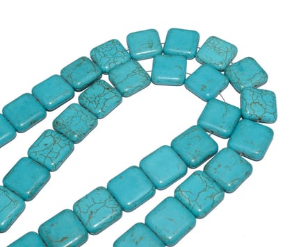 Howlite Synthetic Turquoise Beads One Strand approx 20 PCS , Size- 20X7 MM (FRZ-017)-Turquoise / 75