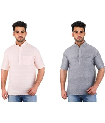 DESHBANDHU DBK Multi 100 Percent Cotton Kurta Pack of 2