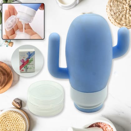 Cactus-Shaped Portable Soft Silicone Travel Bottles Set Squeezable and Refillable Travel Containers Cosmetic Travel Bottles for Shampoo, Conditioner, Lotion, Toiletries Travel Accessories (1 Pc)