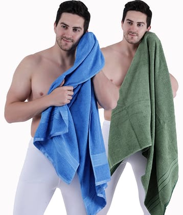 Dollar Cotton Striped 500 -GSM Bath Towel ( Pack of 2 ) - Multicolor (Assorted)