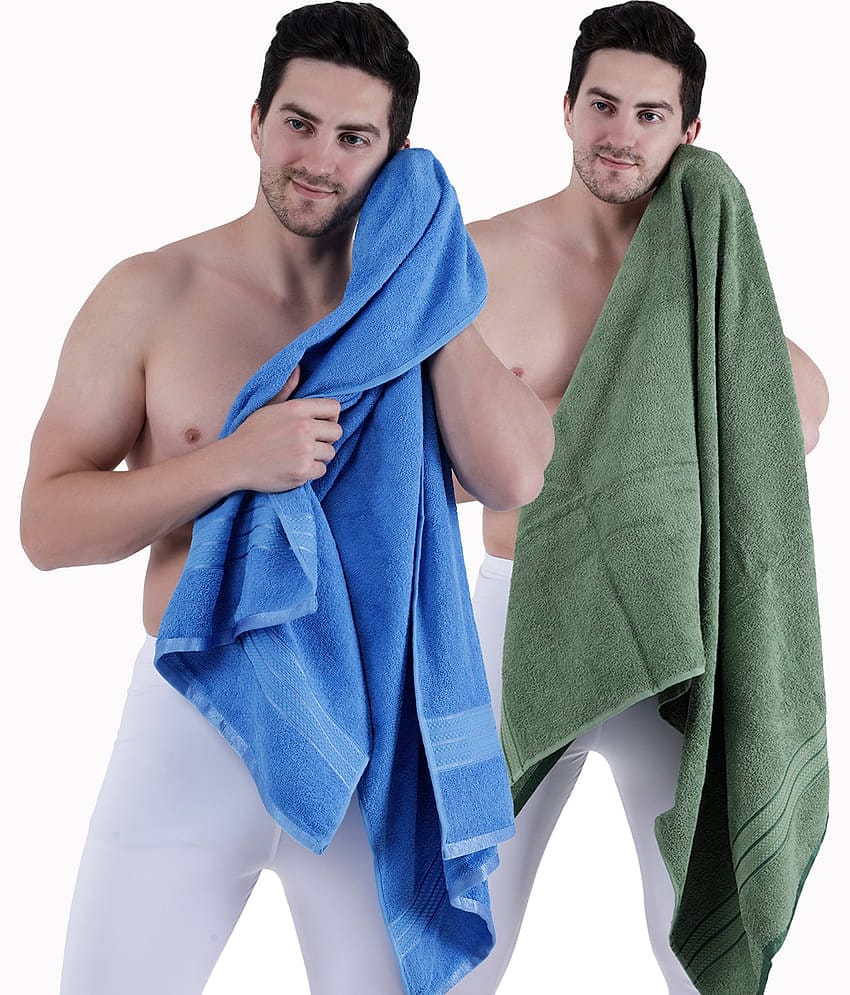 Dollar Cotton Striped 500 -GSM Bath Towel ( Pack of 2 ) - Multicolor (Assorted)