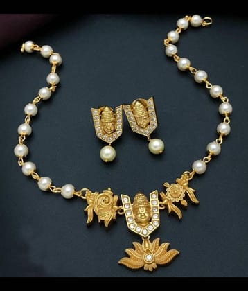 Padmavati Bangles Golden Alloy Necklace Set ( Pack of 1 )