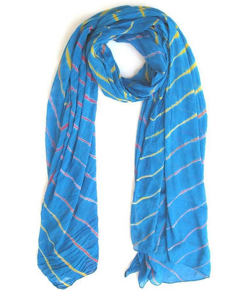 Apratim Blue Chiffon Leheria Dupatta