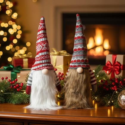 Coral Tree Set of 2 Knitted Christmas Wine Bottle Covers – Nordic Gnome Design