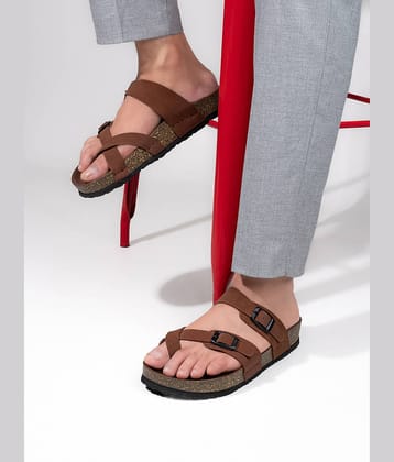 Fentacia Brown Men's Leather Slipper