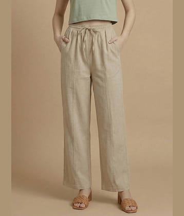 DE TRENDZ Women Cotton Korean Trousers ( Beige )