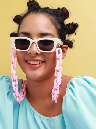 Bubblegum Sunglasses With Chain-Necklace and Chains