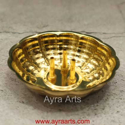 Brass Agardaan Agarbatti Incense Holder Stand - 3.2 Inch Length Brass Agardaan Agarbatti Incense Holder Stand - 3.2 Inch Length