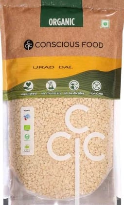 Conscious Food Split Black Gram / Urad Dal 1Kg Organic