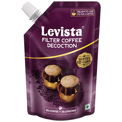 LEVISTA Filter Coffee Decoction - With 20% Chicory, Aromatic, Strong & Refreshing, 200 ml