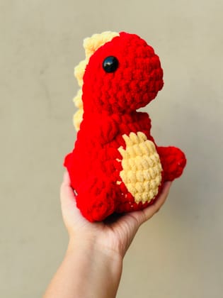 Crochet mini dino plushie-Red