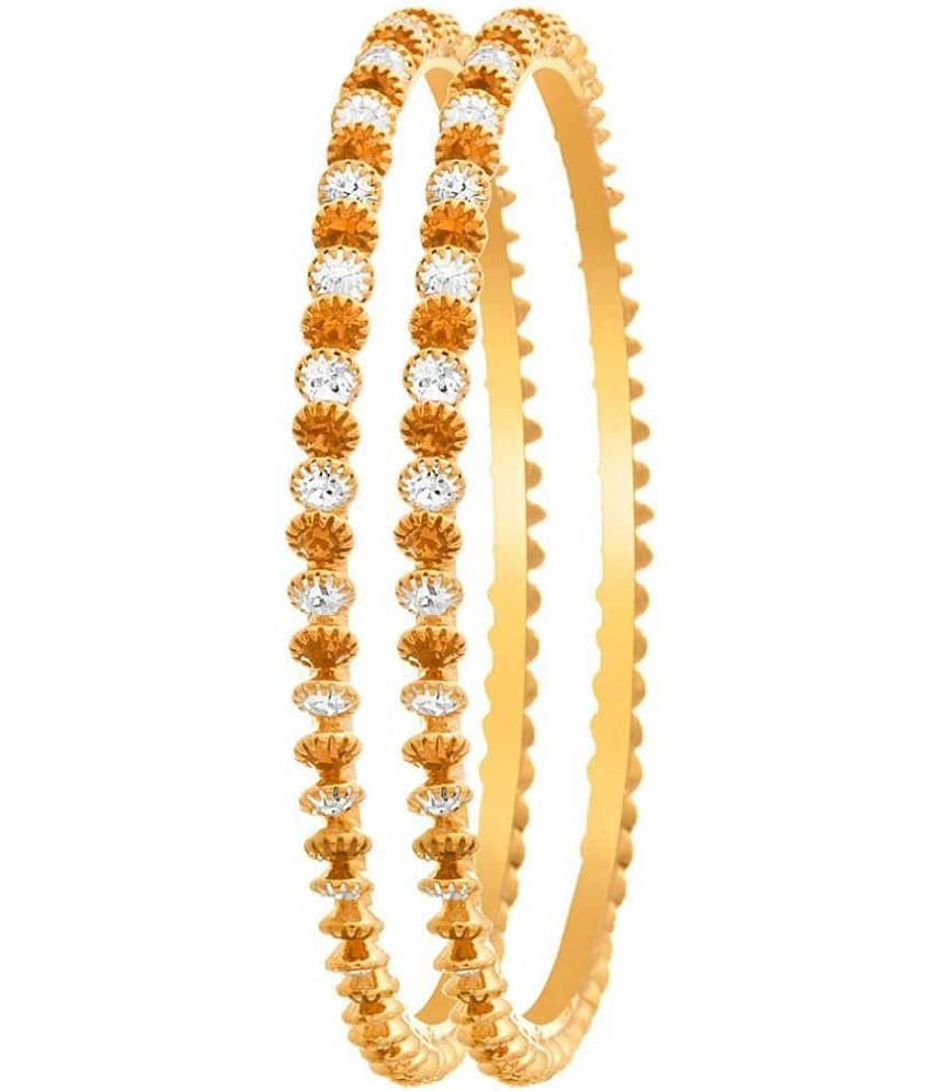 Traditional Ethnic Fusion One Gram Gold Plated Diamond Designer Bangle Set for Women & Girls