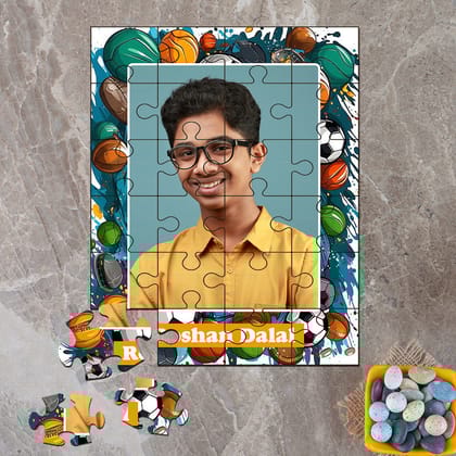 Custom Acrylic Photo Puzzle - Sports Theme-Easy Peasy - 20 pieces